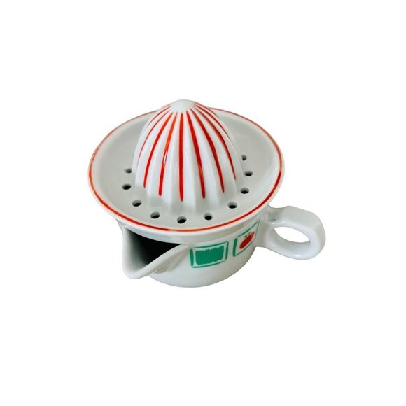 Limoges France Ceramic Lemon Juicer Reamer Squeezer White with Cherries - Picture 6 of 13